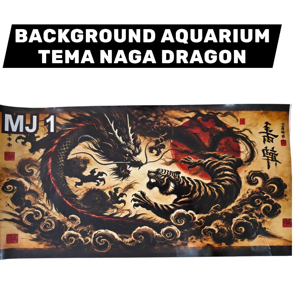 STIKER AQUARIUM BACKGROUND WALLPAPER GAMBAR NAGA DRAGON