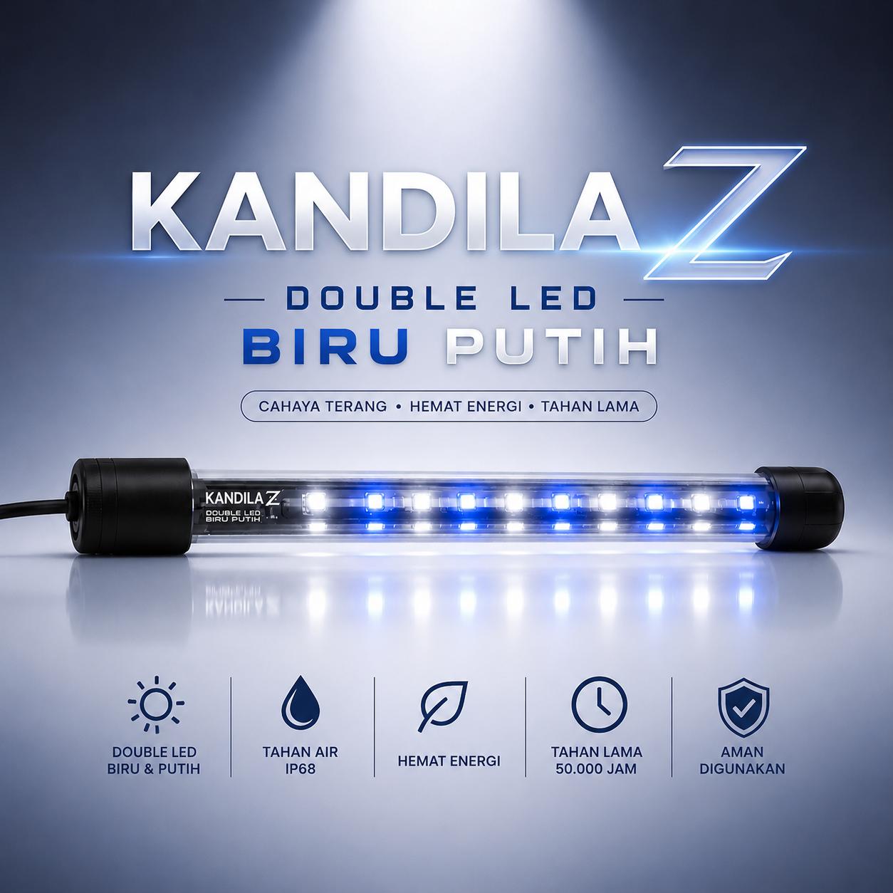 Lampu Celup Aquarium Kandila Z-3 3 Baris LED 3x Lebih Terang