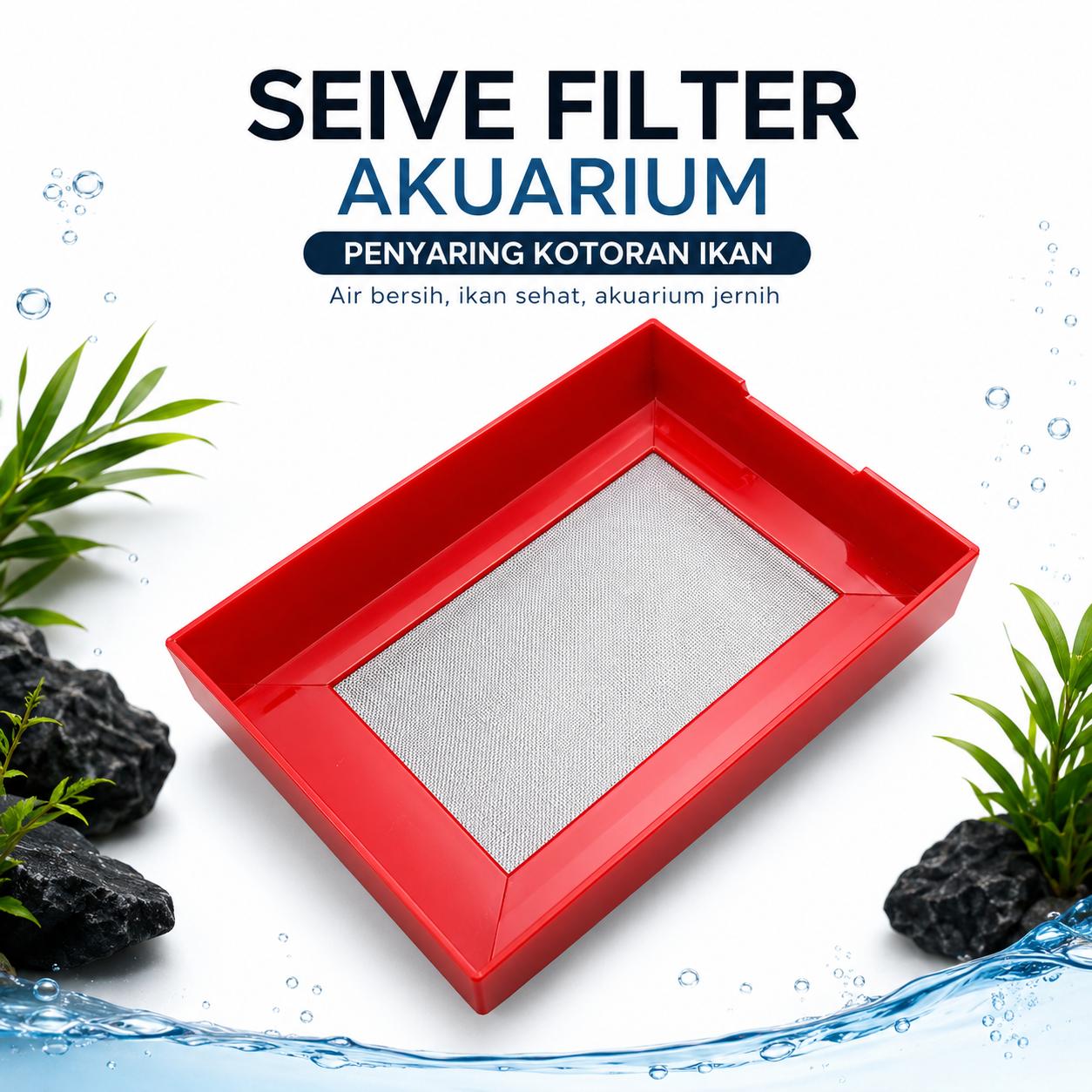 Seive Laci Box Filter Akuarium Penyaring Kotoran Mekanis dengan Jaring Halus Berkualitas untuk Air Tawar dan Laut