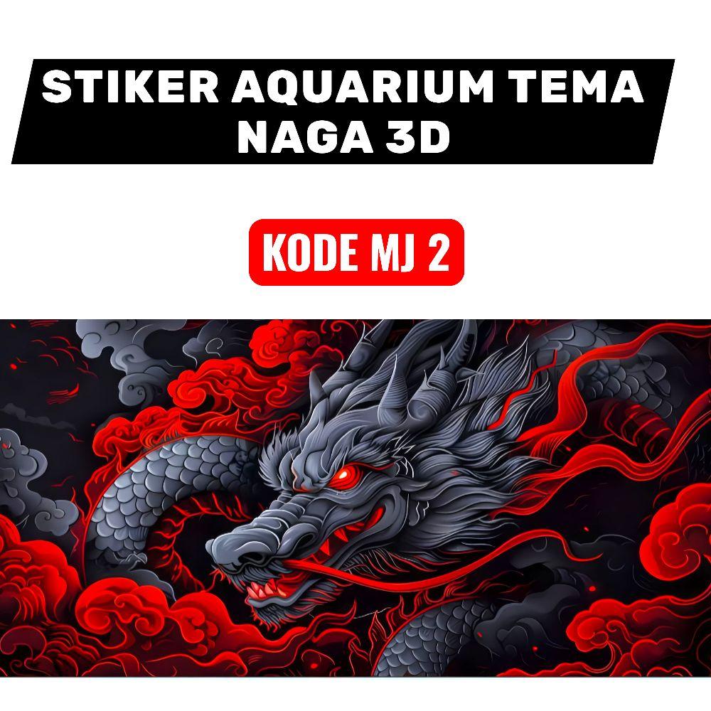 STIKER AQUARIUM BACKGROUND WALLPAPER GAMBAR NAGA DRAGON MATA MERAH
