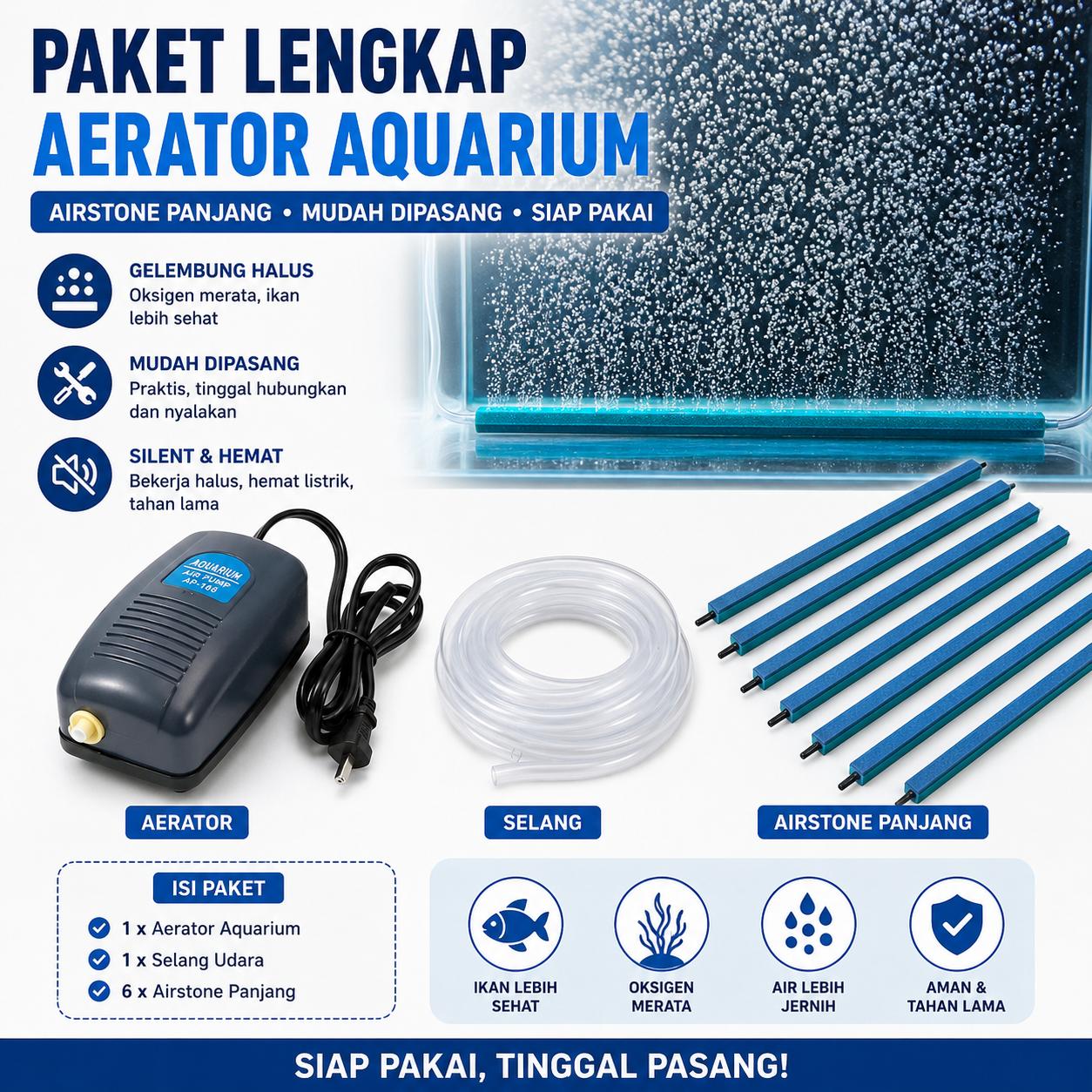 BATU AERATOR / AIRSTONE 10 - 50 CM PAKET LENGKAP