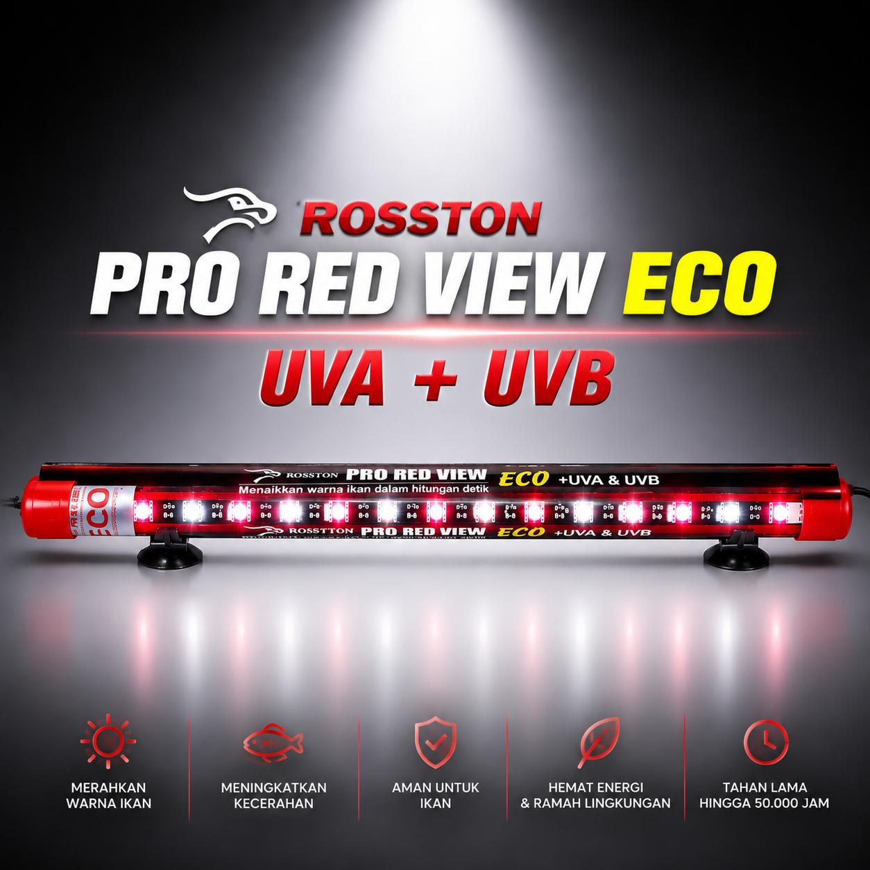 ROSSTON PRO RED ECO UVA UVB LAMPU JAHAT MERK ROSSTON 1 MODE